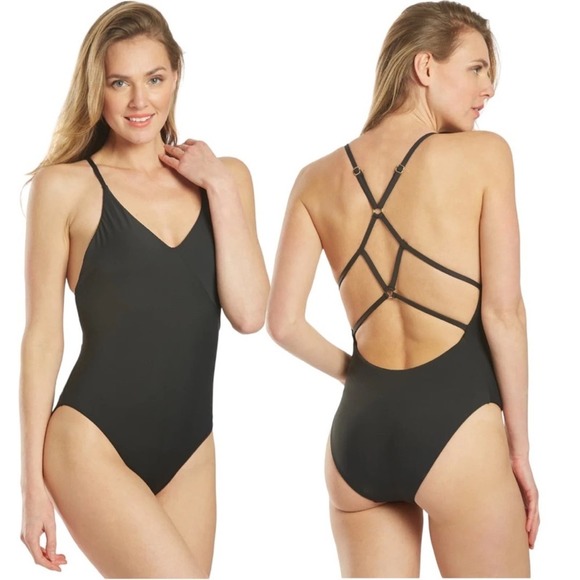 Carve Designs Other - NWT Carve Designs Black Hayes Criss Cross Straps Back One Piece Swimsuit Sz XS